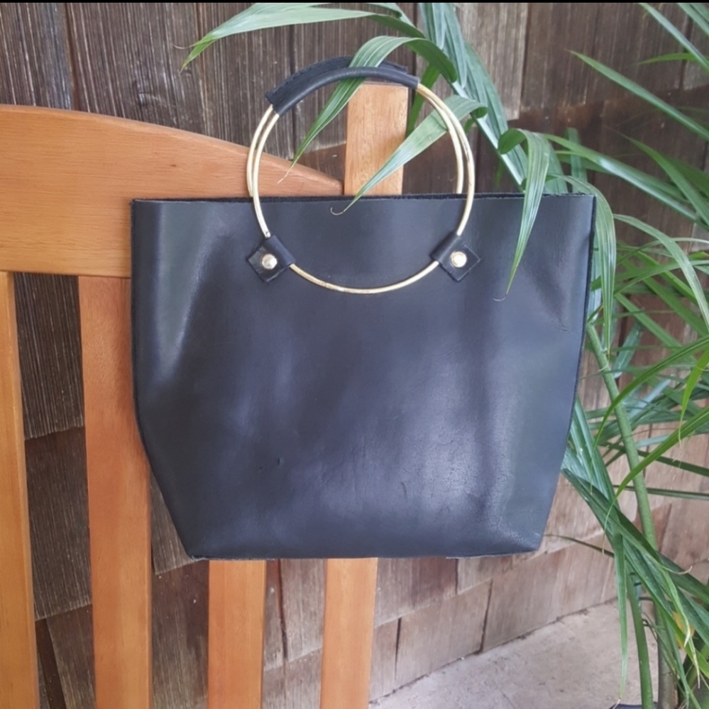 Tribe alive luxe brass handle handbag